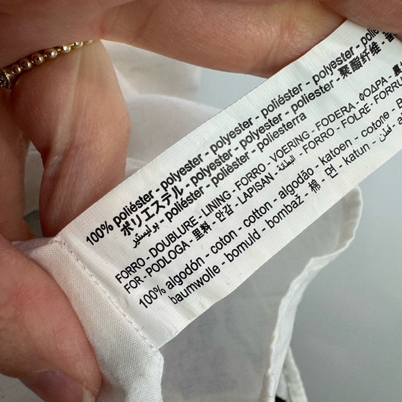 Zara White Sundress Blue Embroidery vacation cotton dress size 11-12 years - Picture 3 of 6